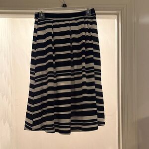 Chic Black and White Striped A-Line Skirt